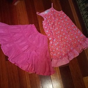 Hanna Anderson size 110 dress and skirt set